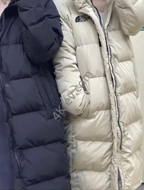 Пуховіки пуховик унисекс the north face черний беж