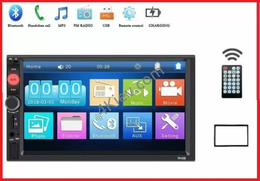 🚘 Автомагнітола 7010 2Din з Bluetooth та сенсорним екраном
