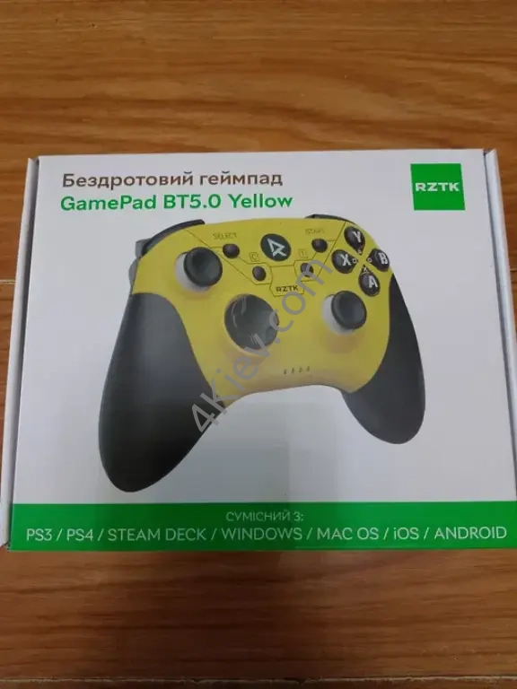 Бездротовий геймпад RZTK GamePad BT 5.0 PC/iOS/Android/PS3/PS4 Yellow