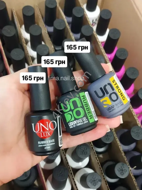 База, топ 15, 30, 50 мл : UNO Rubber base, база для ногтей гель-лак