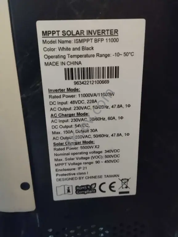 Гібридний сонячний інвертор Axioma Energy ISMPPT BFP 11000 + АКБ 22kW