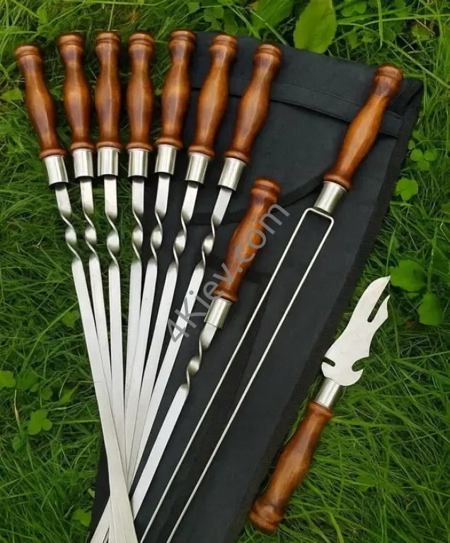 Набір шампурів. Шампур з дерев'яною ручкою від виробника