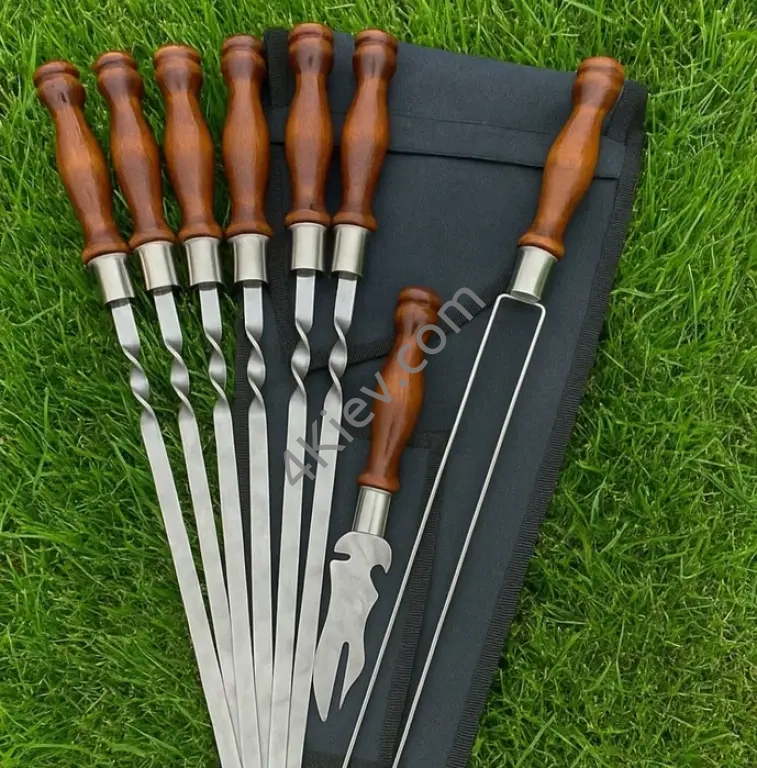 Набір шампурів. Шампур з дерев'яною ручкою від виробника