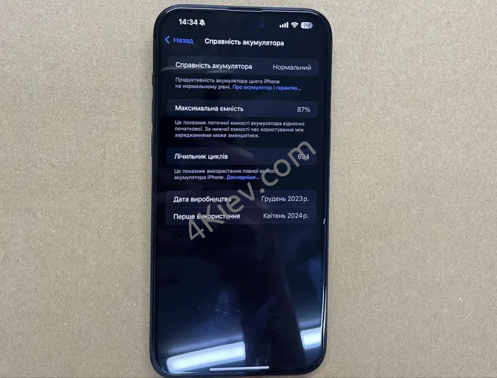 Продаю айфон 15 Pro Max, на 512Gb,ємність 87%,стан ідеальний