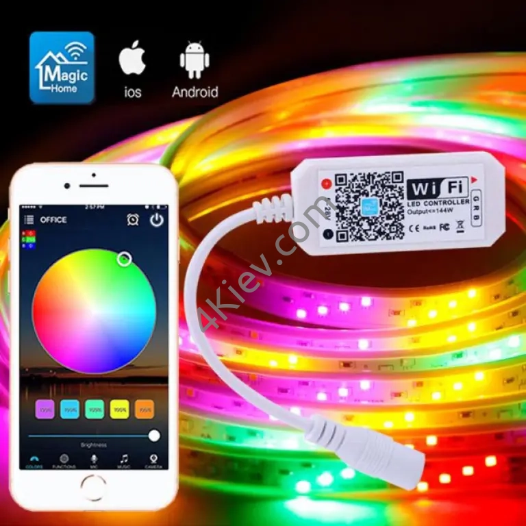 Світлодіодна стрічка SMD 5050 RGB LED 2 м IP65 з пультом та блоком живлення USB, 2м, Стрічка світлодіодна 5050