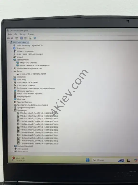 Гарантія Ігровий 144Hz Rtx 3050 4Gb i5-11400H|16Gb|512Gb MSI GF-63